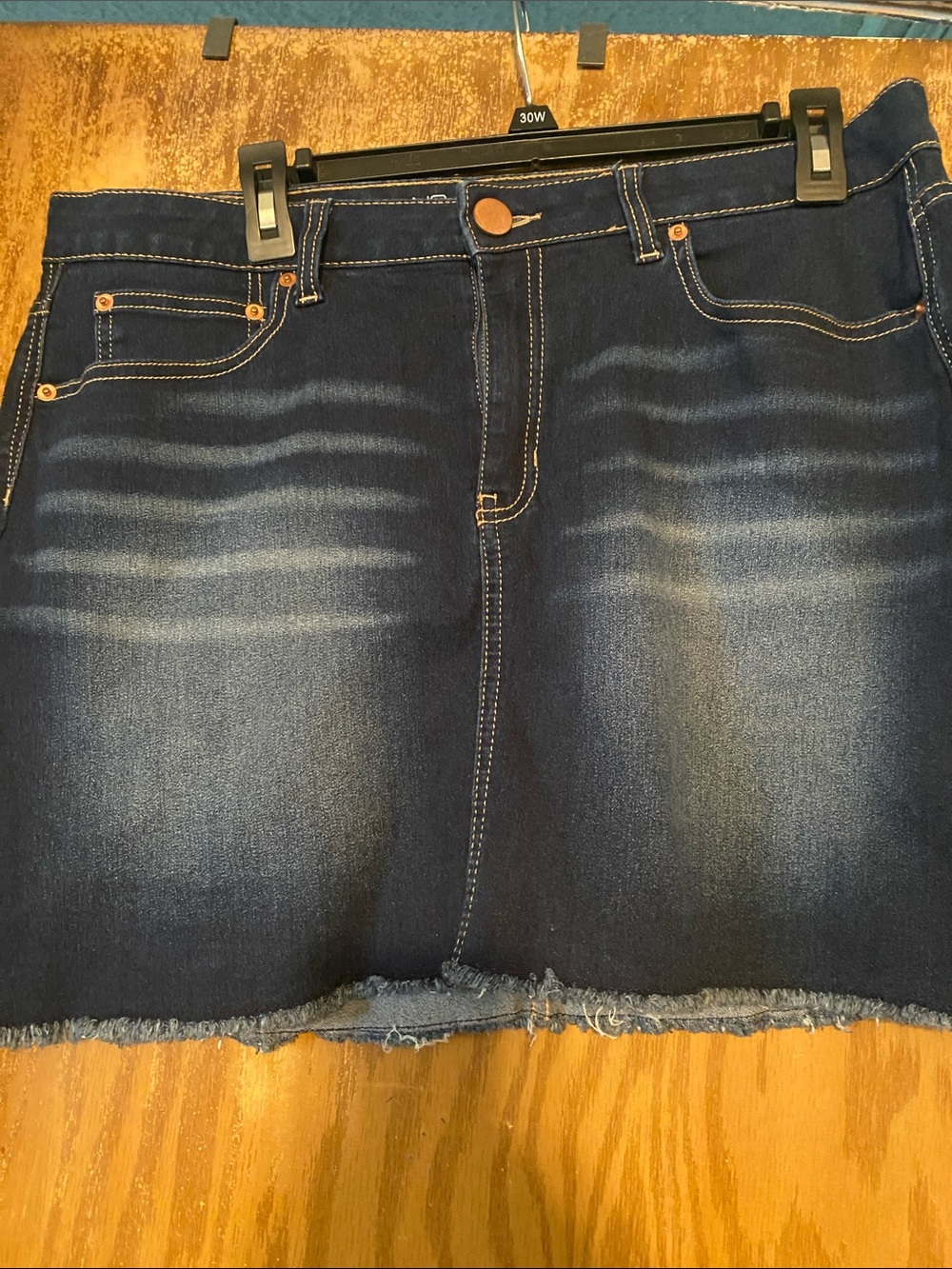 NOBO Dark Blue Mid-Rise Denim Skirt